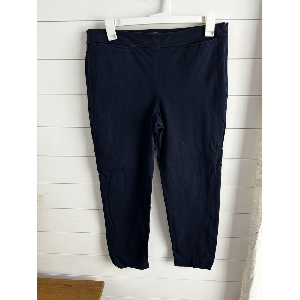 TALBOTS Solid Navy Chatham Slim Leg Ankle Dress Pants Size 14
